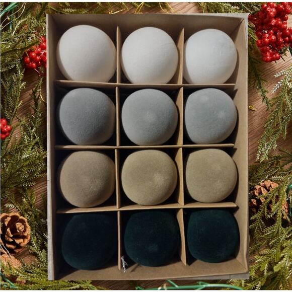 MQIAE Other - Velvet Christmas Ornaments, Velvet Ornaments for Christmas Tree, (2- Pack)